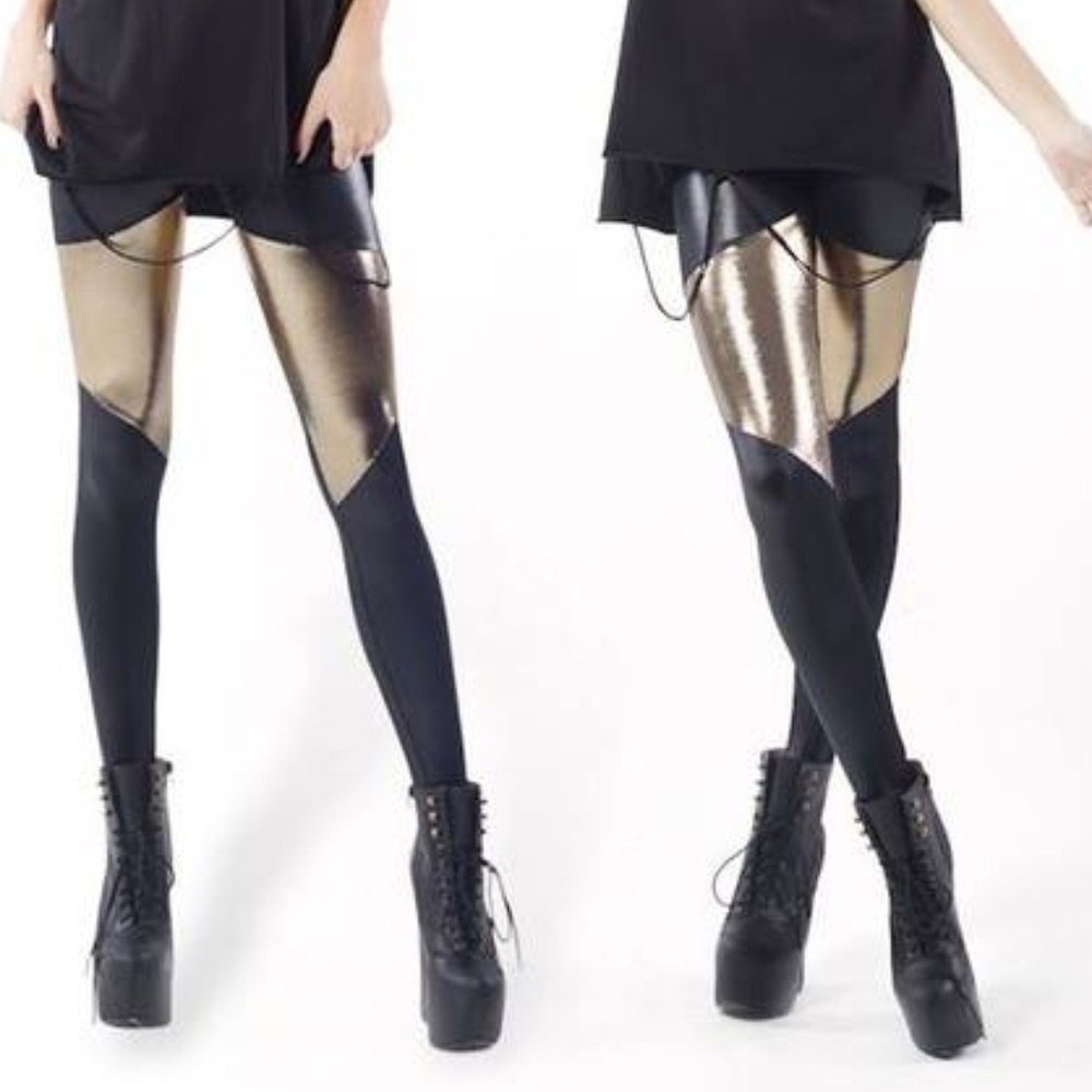 BLACKMILK SPARTANS LIQUID GOLD LEGGINGS metallic
